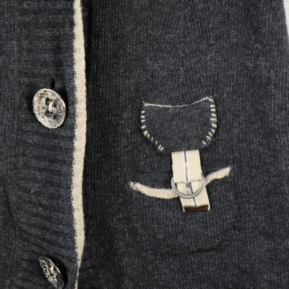 Dismero Cardigan Womens Medium Black Sweater Cashmere Wool Long Button Up - Picture 4 of 9